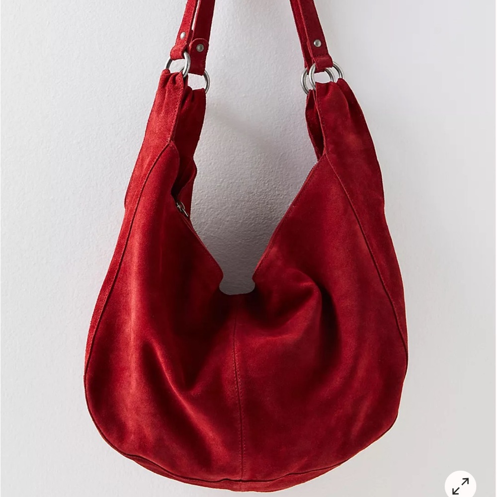 Free People Red Suede Roma Hobo Bag - Picture 2 of 9